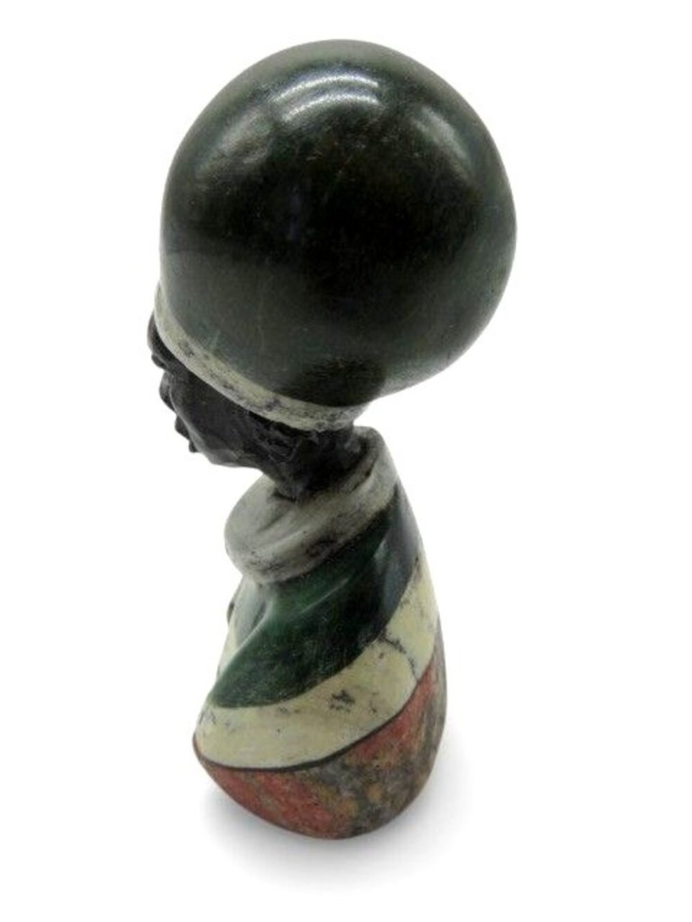 Small Stone Bust Set Hand Carved in South Africa 3.5" and 2.7" - Picture 11 of 12
